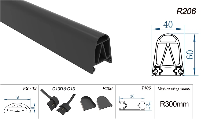 Bordure de sécurité EPDM pour portails coulissants